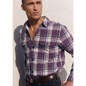 AYR Button Down Shirt Size S NEW The Captain NEW Mens Madras Purple Rain